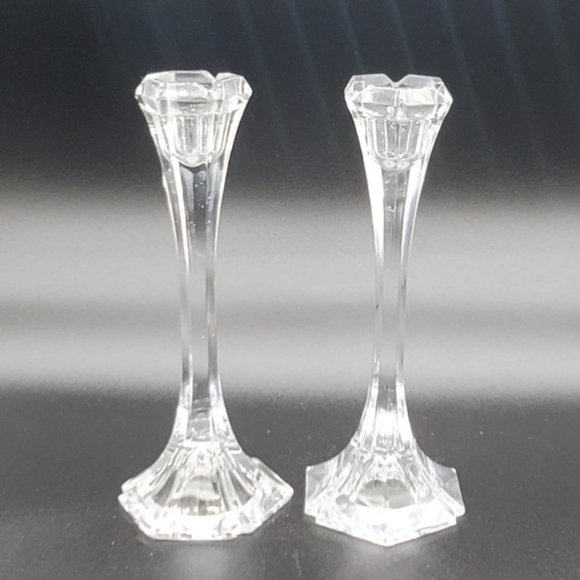 Rare Vintage Royal Irish Crystal Pair Of Candlesticks - Picture 1 of 3